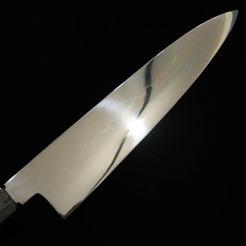 SUISIN Hon-yaki Ikeda Miwa Acier Blanc No.3 Manche en ébène avec virole argentée Fourreau en magnolia Gyuto japonais (240 mm)