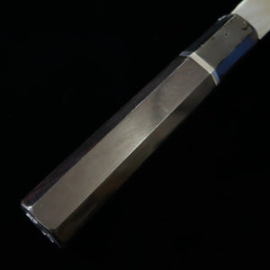 SUISIN Hon-yaki Ikeda Miwa Acier Blanc No.3 Manche en ébène avec virole argentée Fourreau en magnolia Gyuto japonais (240 mm)