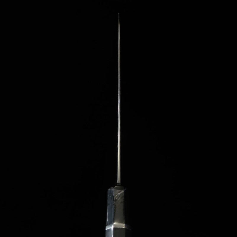 SUISIN Hon-yaki Ikeda Miwa Acier Blanc No.3 Manche en ébène avec virole argentée Fourreau en magnolia Gyuto japonais (240 mm)