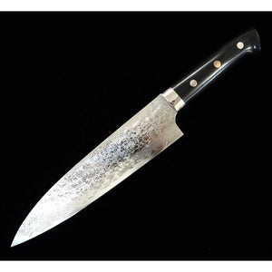 Gyuto Takeshi Saji R2 com acabamento diamante e cabo de micarta preto (210mm)