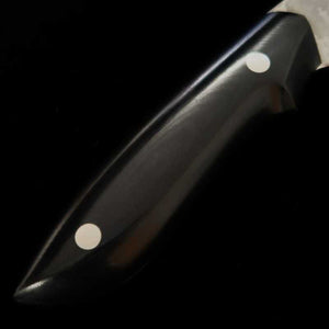 Nomura Kazuo KAZUO NOMURA Acier Blanc n°2, damas à l'encre, Gyuto, manche en micarta noir (180/210 mm)