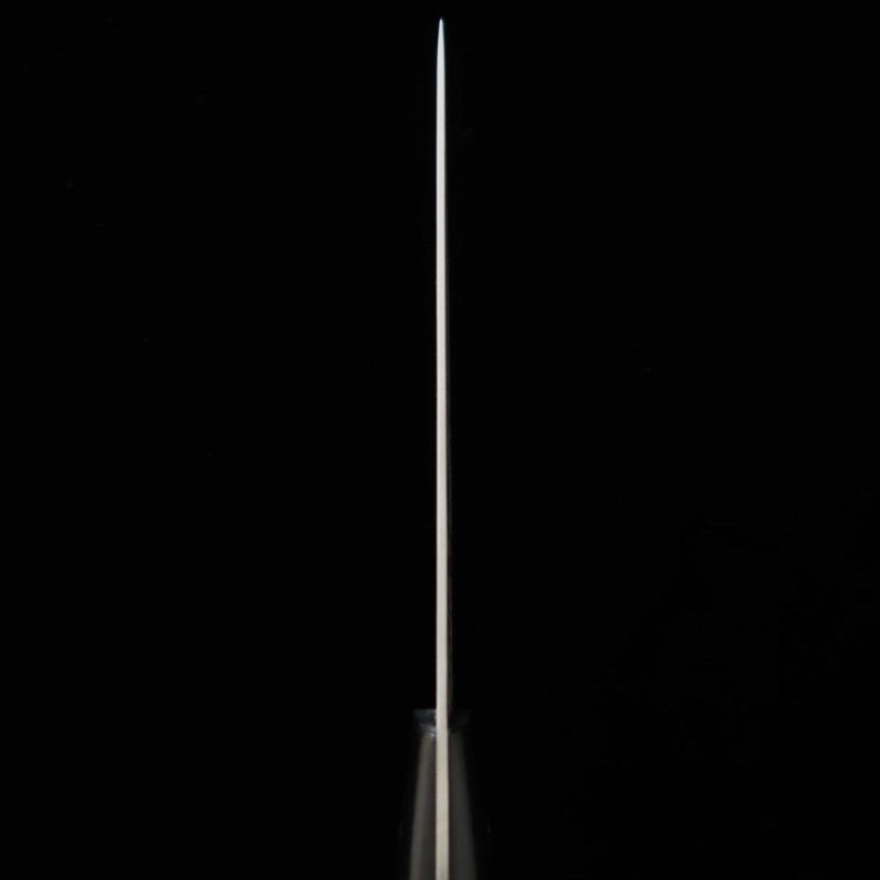 Nomura Kazuo KAZUO NOMURA Acier Blanc n°2, damas à l'encre, Gyuto, manche en micarta noir (180/210 mm)
