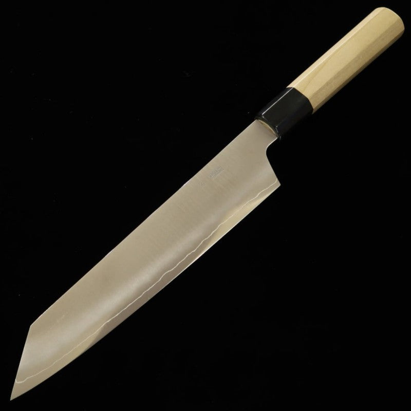 Sakai Kikumori Kikuzuki Gin Gyuto Ginsan Nº 3 cabo octogonal em magnólia (210mm)