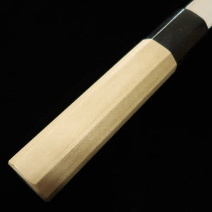 Sakai Kikumori Kikuzuki Gin Gyuto Ginsan Nº 3 cabo octogonal em magnólia (210mm)