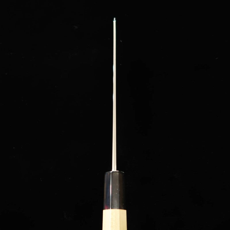 Sakai Kikumori Kikuzuki Gin Gyuto Ginsan Nº 3 cabo octogonal em magnólia (210mm)