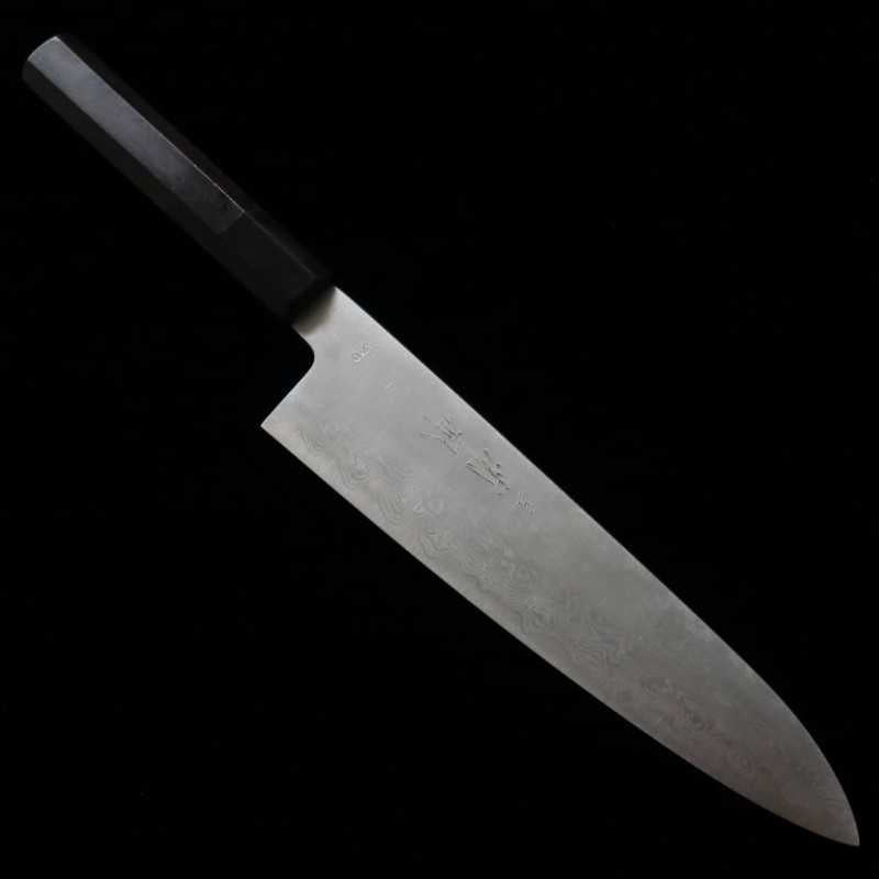 Gyuto MIURA OBIDAMA Nakagawa Satoshi, VG10, damasco, mango de ébano (210/240 mm)