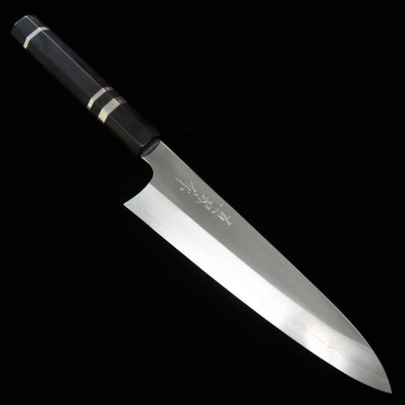 Gyuto Tadokoro Inox Ginsan acabamento espelhado cabo octogonal em ébano (210mm)