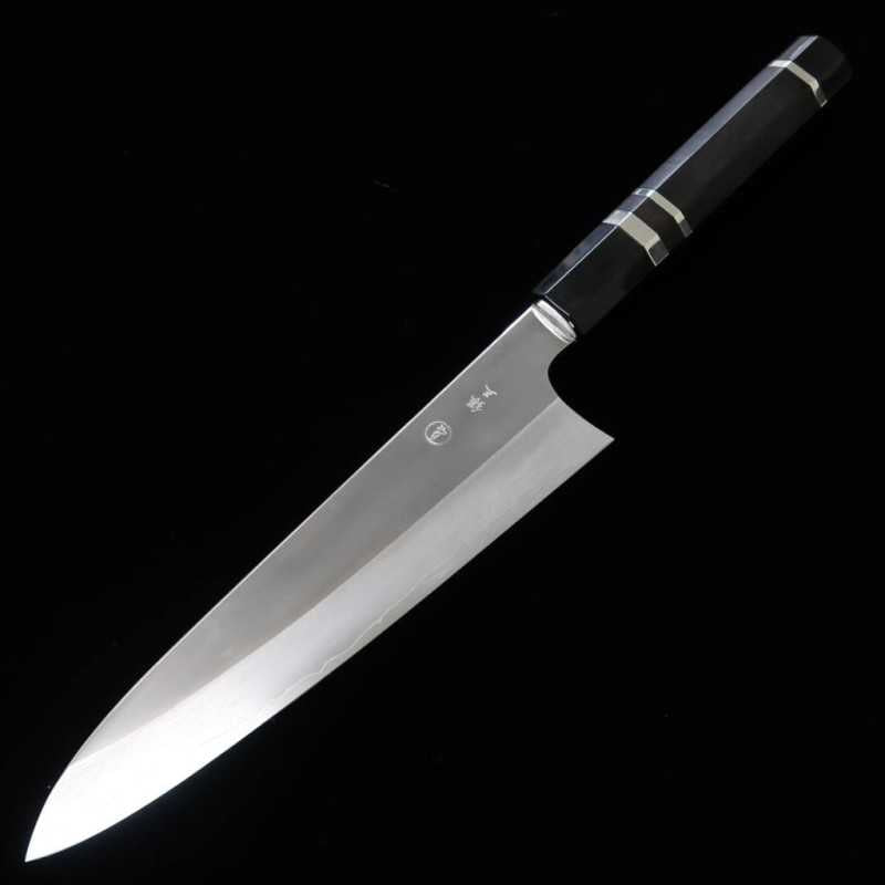 Gyuto Tadokoro Inox Ginsan acabamento espelhado cabo octogonal em ébano (210mm)