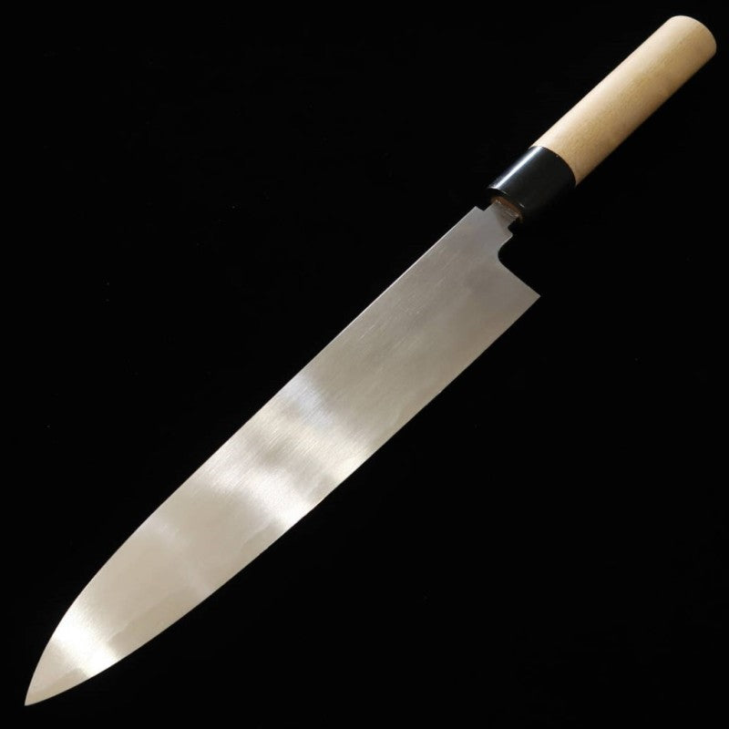 Faca Gyuto MASAMOTO SOUHONTEN Honkasumi Shirogami Nº 2, lâmina tripla, aço branco, 240/270mm