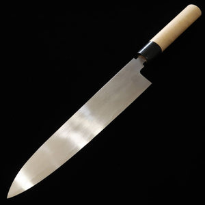 Faca Gyuto MASAMOTO SOUHONTEN Honkasumi Shirogami Nº 2, lâmina tripla, aço branco, 240/270mm