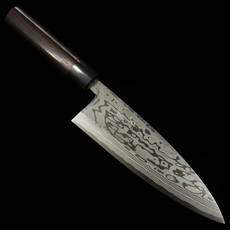 Miura – Deba Aogami n°2 Damas, manche en palissandre strié (150-180 mm)