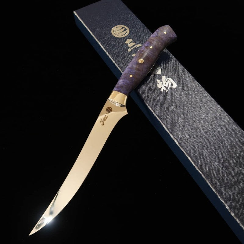 Asurah Knives × 三浦 MIURA SUS420J2 鏡面仕上げ カスタムハンドル フィレナイフ (150mm)