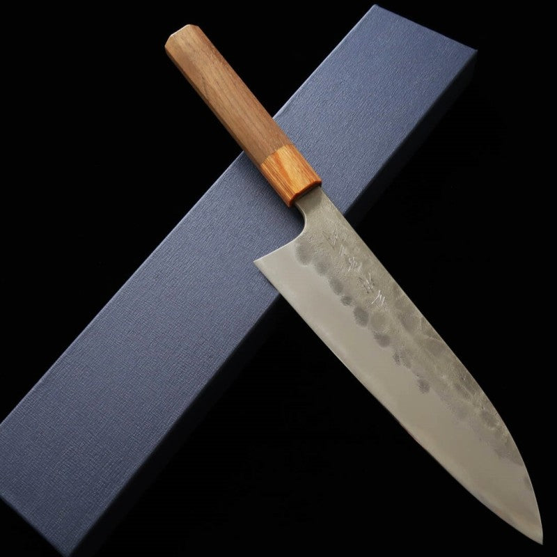 Miura MIURA Aogami nº 2 acabado nashiji Gyuto mango de nogal (210/240 mm)