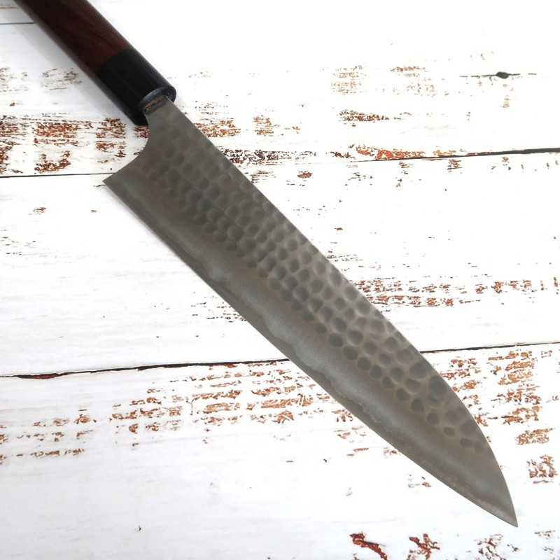 安立ANRYU 牛刀 青紙二号 ステン割込 鎚目 紫檀柄 （210/240mm）