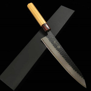 MIURA Super acier bleu, finition noire, couteau de chef (210/240 mm)