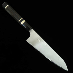NIGARA Gyuto Aogami No. 2 Damascus Silver-wrapped Ebony Handle (210mm)