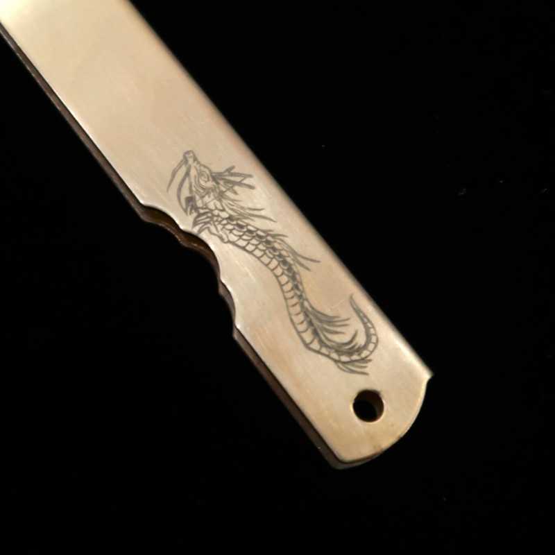 永尾かね駒製作所KANEKOMA 肥後守 青鋼割込 真鍮柄 干支シリーズ　- 辰 - （73mm）