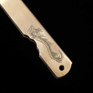 永尾かね駒製作所KANEKOMA 肥後守 青鋼割込 真鍮柄 干支シリーズ　- 辰 - （73mm）