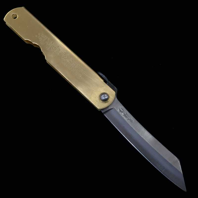 永尾かね駒製作所KANEKOMA 肥後守【干支シリーズ】青鋼割込 真鍮柄  - 丑 - (73mm)