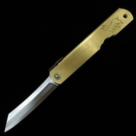 Nagao Kanekoma KANEKOMA Higonokami Aço Azul Laminado Cabo de Latão Série do Zodíaco - Coelho - (73mm)
