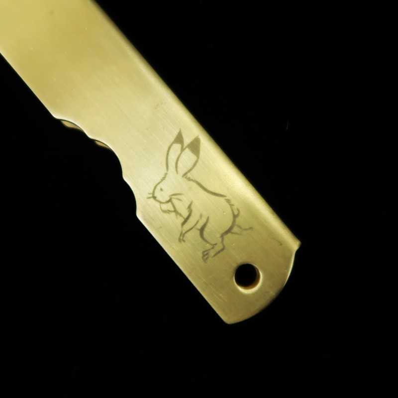 永尾かね駒製作所KANEKOMA 肥後守 青鋼割込 真鍮柄 干支シリーズ　- 卯 -（73mm）
