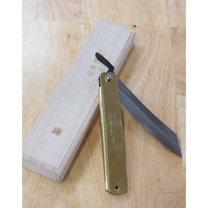 永尾かね駒製作所KANEKOMA 肥後守 青鋼割込 ジャンボ 虎彫刻 桐箱入り (120mm)