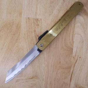 永尾かね駒製作所KANEKOMA 肥後守 青鋼割込 ジャンボ 虎彫刻 桐箱入り (120mm)