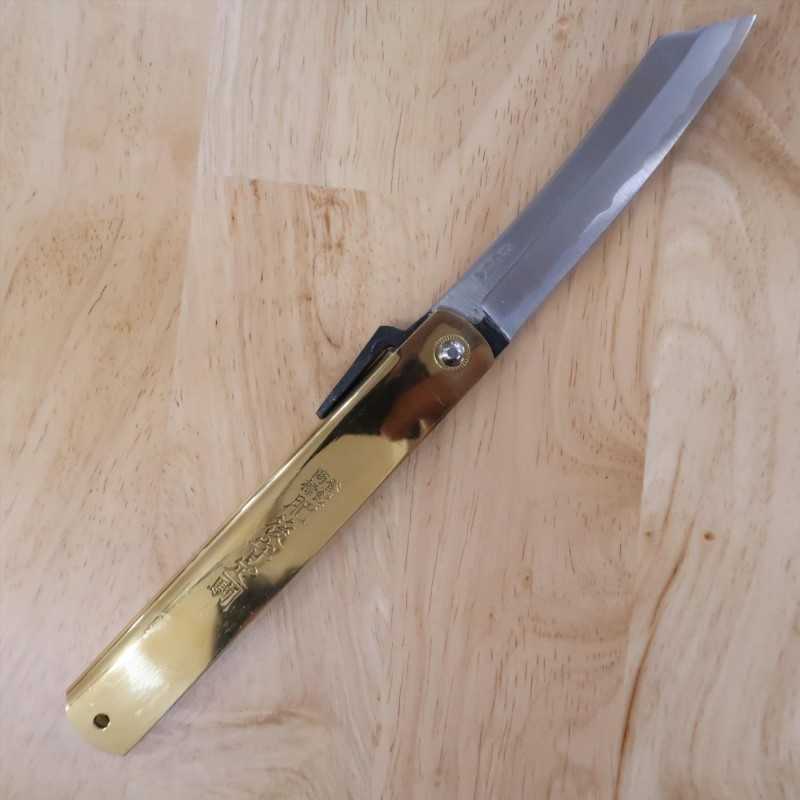 永尾かね駒製作所KANEKOMA 肥後守 青鋼割込 ジャンボ 虎彫刻 桐箱入り (120mm)