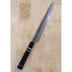 Kiritsuke Yanagiba MIURA Obidama VG-10 com acabamento espelhado e cabo octogonal em ébano e prata (270/300mm)