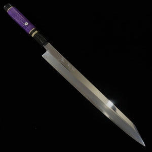 Kiritsuke Yanagiba MIURA Obidama Inox VG10 com acabamento espelhado Cabo personalizado (300mm)