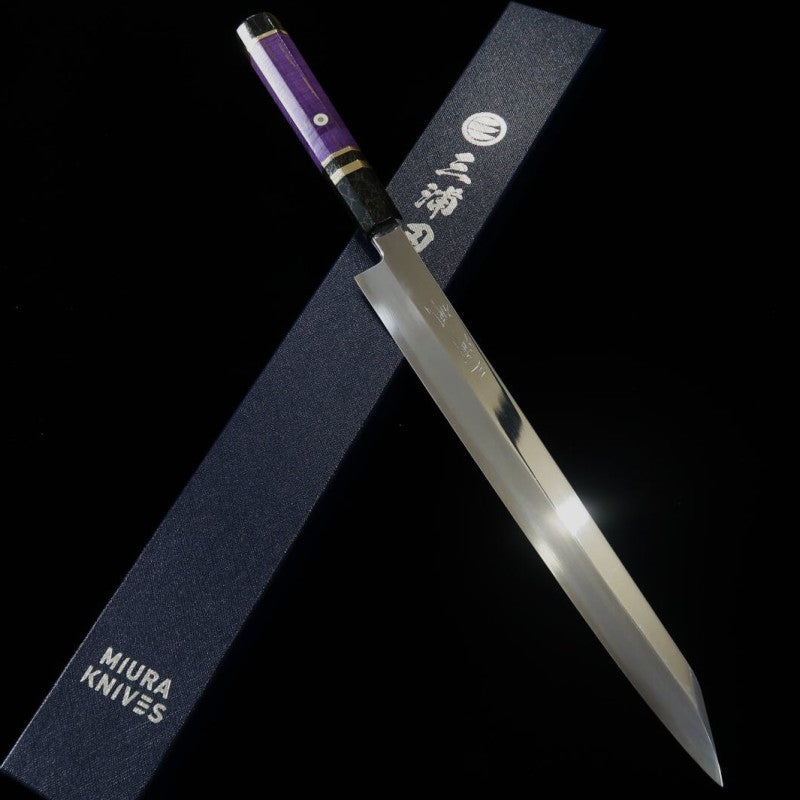Yanagiba MIURA Obidama Kansho VG10 Mirror Finish Custom Handle (300mm) 