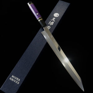 Yanagiba MIURA Obidama Kansho VG10 Mirror Finish Custom Handle (300mm) 