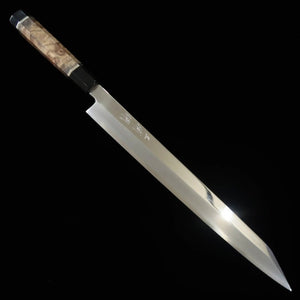  Kiritsuke Yanagiba MIURA Obidama VG10 Acabamento Espelhado Cabo de Madeira Estabilizada (300mm)