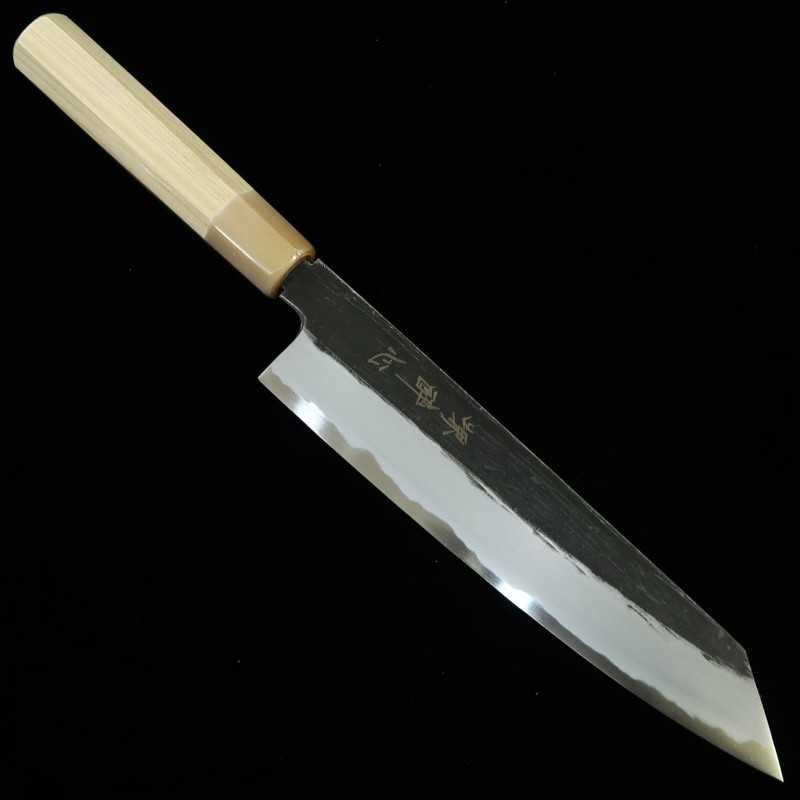 SUISIN Suisin serie Tomikashi, obra de Kenji Togashi, forja negra, Shirogami No.2, gyuto tipo ken (210/240 mm)