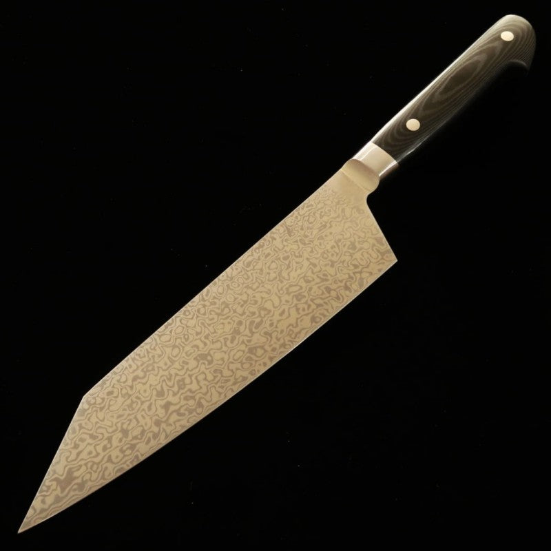 SAKAI TAKAYUKI Gyuto forme Ken Coreless Damas Manche Micarta (190 mm)