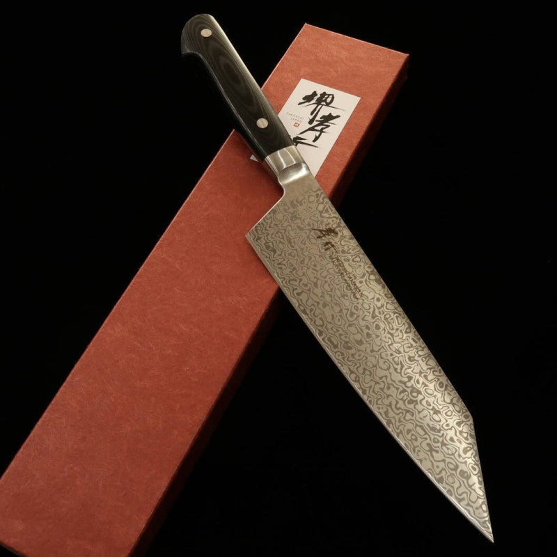 Kengata Gyuto SAKAI TAKAYUKI VG10 VG2 sin nucleo,damasco, mango de micarta (190 mm)
