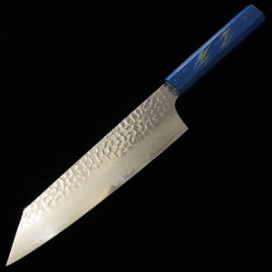 Sakai Takayuki 堺孝行 – Sai-seki (piedra de colores) – Gyuto tipo ken VG10, damasco de 33 capas, mango de roble lacado (190 mm)