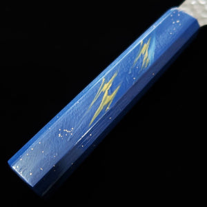 Sakai Takayuki 堺孝行 – Sai-seki (piedra de colores) – Gyuto tipo ken VG10, damasco de 33 capas, mango de roble lacado (190 mm)