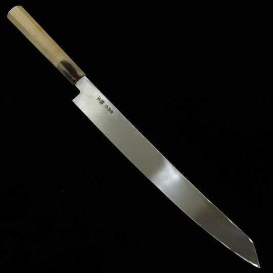 三浦 佩 MIURA Obidama  銀紙三号 鏡面切付柳刃 白水牛八角柄 左利き用 (270/300mm)