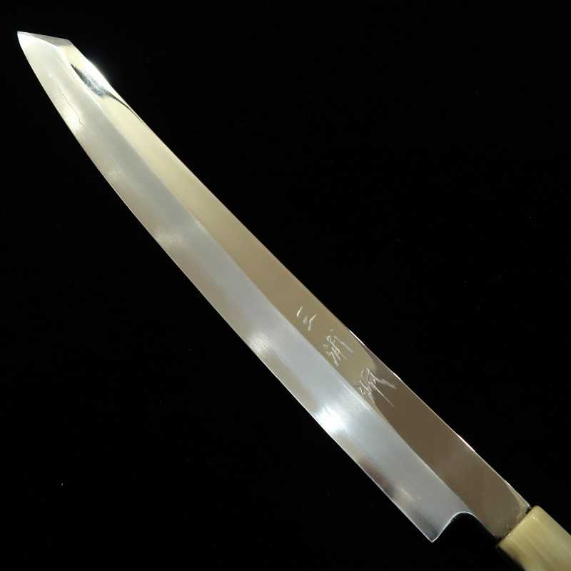 MIURA Obidama Ginsan Nº 3 Yanagiba Corte Espelhado Cabo Octogonal de Chifre Branco para Canhotos (270/300/330mm)