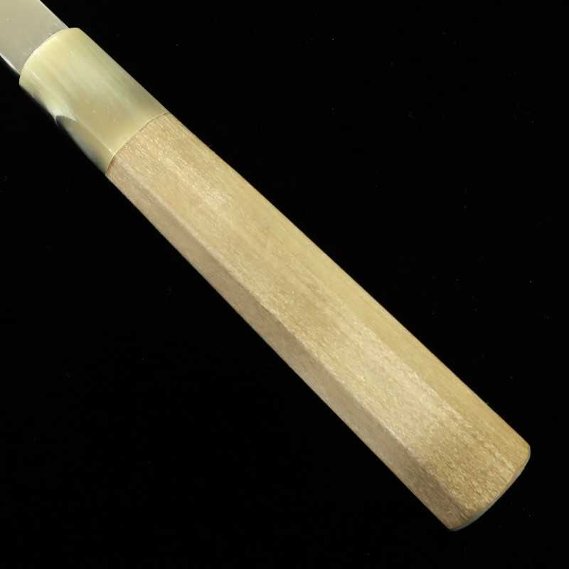 MIURA Obidama Ginsan Nº 3 Yanagiba Corte Espelhado Cabo Octogonal de Chifre Branco para Canhotos (270/300/330mm)