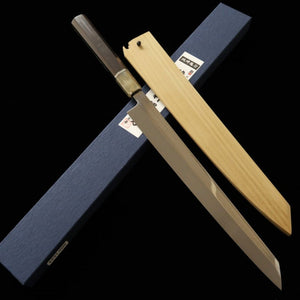 酔心 SUISIN 富樫憲治作 水本焼 剣型柳刃 白紙二号 黒檀柄 (300mm)