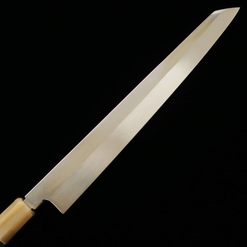 SUISIN de Kenji Togashi, lâmina yanagi em forma de espada Mizumoto-yaki, Shiragami No. 2, cabo de madeira de cobra (300 mm) 