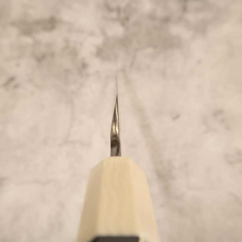 Kiritsuke Yanagiba SUISIN Tanryu com Saya laqueada, Cabo em ébano, forjada por Kenji Togashi (270/300mm)