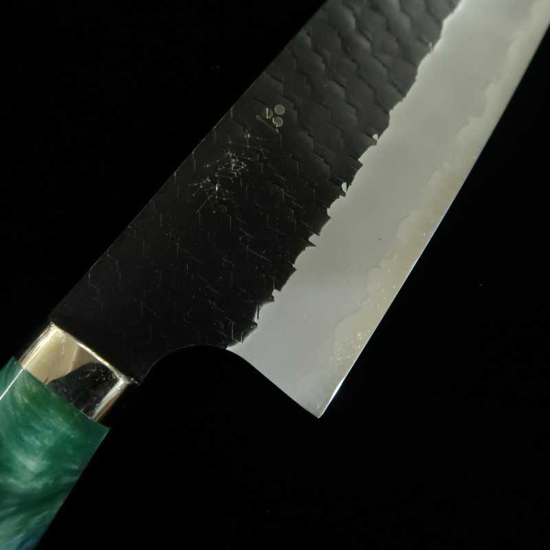 NIGARA Santoku SG2 Black Hammered Custom Handle (180mm)