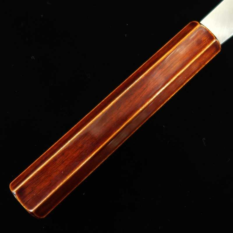 Santoku Kiritsuke HADO Ginsan, mango octogonal de cerezo lacado (180mm)