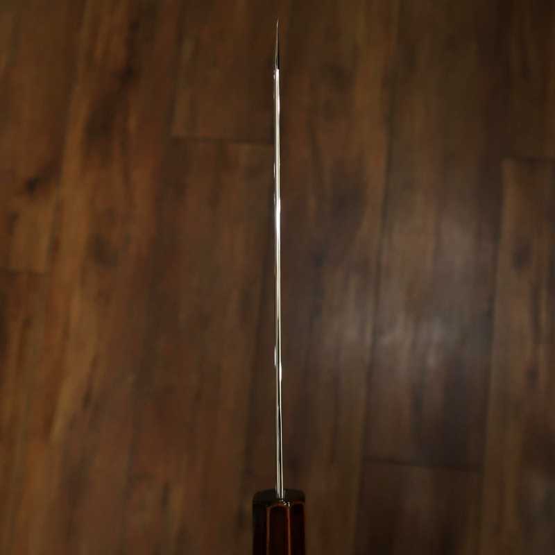 Santoku Kiritsuke HADO Ginsan, mango octogonal de cerezo lacado (180mm)