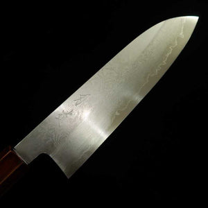 刃道 HADO 三徳 銀紙三号 ダマスカス 木地呂塗り桜八角柄 (180mm)
