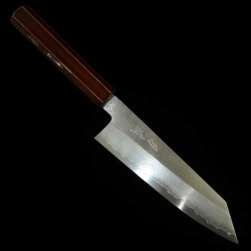 Kiritsuke Santoku HADO Ginsan Damasco, mango octogonal de sakura lacado (180mm)