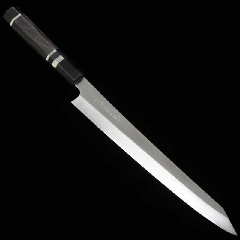 Tadokoro Hamono TADOKORO HAMONO Makoto Mirror Ginpaku Nº3 Sujihiki Kirituke Cabo Ébano com Anel de Prata (270mm)